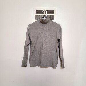Soft Heather‑Gray Long‑Sleeve Turtleneck